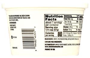 1/4 cup (57 g) Ricotta Cheese