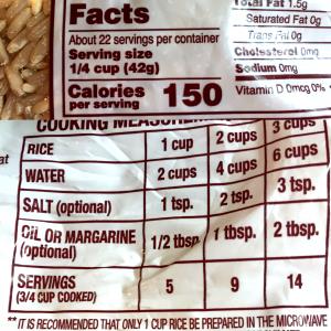 1/4 cup dry (1 cup cooked) (45 g) Flavor Infusions Spanish Style