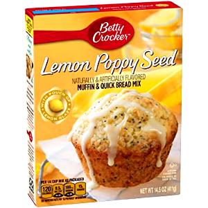 1/4 cup dry mix (36 g) Lemon Poppy Seed Muffin Mix