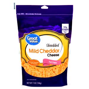 1/4 cup Fat Free Shredded Mild Cheddar Cheese