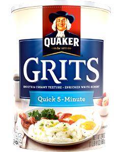 1/4 Cup Grits, Enriched White Hominy, Quick