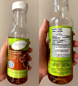 1/4 Cup Maple Syrup, Reduced Calorie