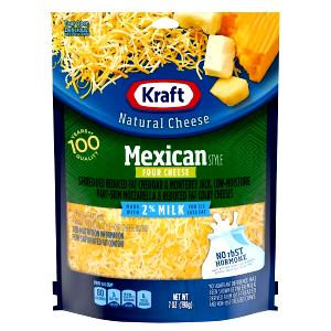 1/4 Cup Mexican Blend Cheese, Shredded, Reduced Fat