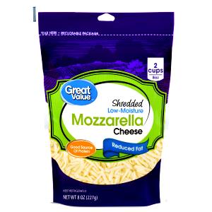 1/4 cup Reduced Fat Shredded Mozzarella Cheese