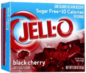 1/4 package (1/2 cup prepared) (2.1 g) Sugar Free Black Cherry Gelatin Dessert
