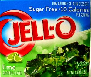 1/4 package (2.5 g) Sugar Free Lime Gelatin Dessert
