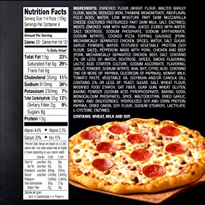 1/4 pizza (127 g) 12" Meat Trio Pizza