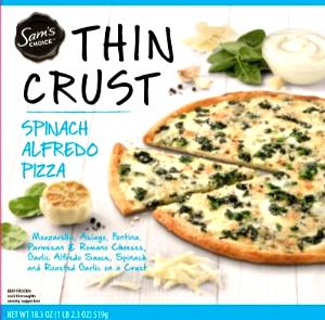1/4 pizza (130 g) Thin Crust Spinach Alfredo Pizza