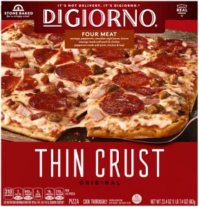 1/4 pizza (151 g) Thin Crust - Meat-Trio Pizza