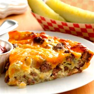 1/6 pie Impossibly Easy Cheeseburger Pie
