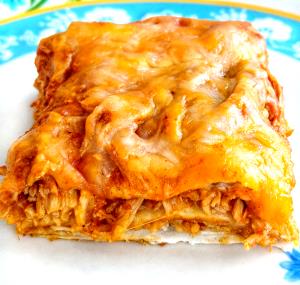 1/6 recipe Low Carb Chicken Enchilada Bake