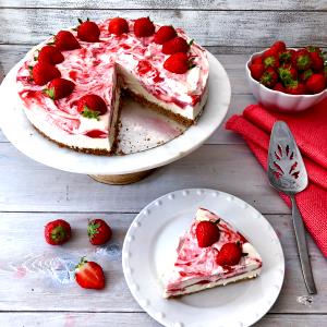 1/8 Package Dessert Mix, Strawberry Swirl Cheesecake No Bake