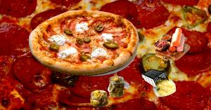 1/8 pizza (145 g) Pepperoni Pizza