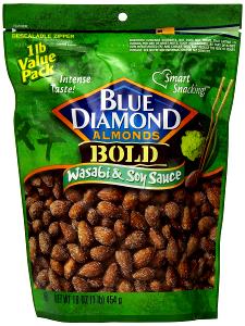 1 bag (17 g) Bold Wasabi & Soy Sauce Almonds 100 Calorie Pack