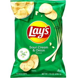 1 Bag (7 Oz) Sour Cream and Onion Flavor Potato Chips