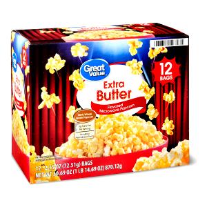 1 bag popped (64 g) Extra Butter Microwave Popcorn