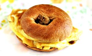 1 bagel (10.1 oz) Egg Way with Sausage Breakfast Sandwich