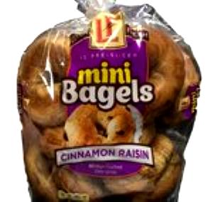 1 Bagel (4" Dia) Cinnamon Raisin Bagels