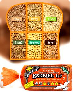 1 bagel (96 g) Sprouted Bagels with Grains as Referenced in Ezekiel 4:9