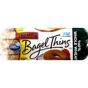 1 Bagel Bagel, 100% Whole Wheat Bagel Thins