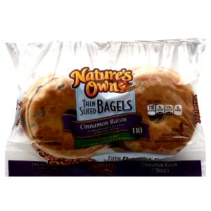 1 Bagel Bagel, Cinnamon Raisin Thin-Sliced