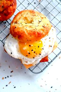 1 bagel Low Carb Bagel with Egg, Bacon & Cheese