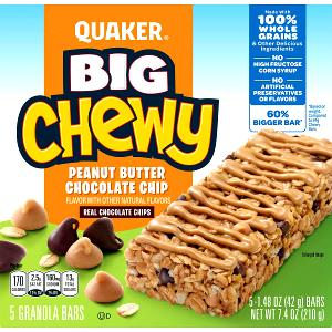 1 Bar (1 Oz) Soft Peanut Butter and Chocolate Chip Granola Bars