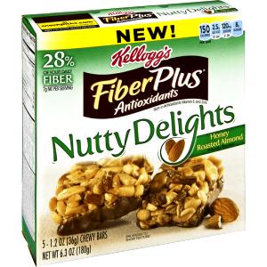 1 bar (1.2 oz) FiberPlus Nutty Delights Chewy Bars