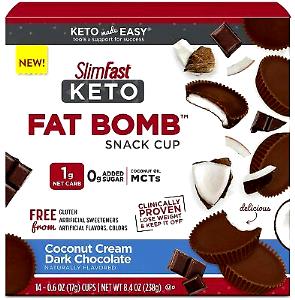 1 bar (17 g) Keto Fat Bomb Coconut Cream Dark Chocolate