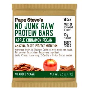 1 bar (2.2 oz) No Junk Raw Protein Bars - Apple Cinnamon Pecan