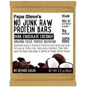 1 bar (2.3 oz) No Junk Raw Protein Bars - Dark Chocolate Coconut