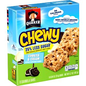1 bar (25 g) Chewy 25% Less Sugar Granola Bars - Cookies & Cream