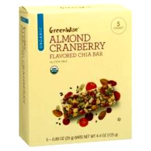 1 bar (25 g) GreenWise Almond Cranberry Flavored Chia Bar