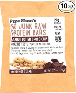 1 bar (2.5 oz) No Junk Raw Protein Bars - Peanut Butter Choco Chip