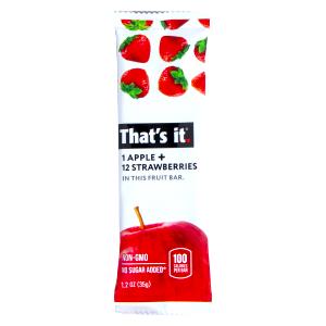 1 bar (35 g) 1 Apple + 12 Strawberries