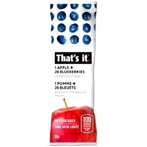 1 bar (35 g) 1 Apple + 20 Blueberries