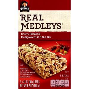 1 bar (38 g) Real Medleys Multigrain Fruit & Nut Bars - Dark Chocolate Chunk Almond Coconut