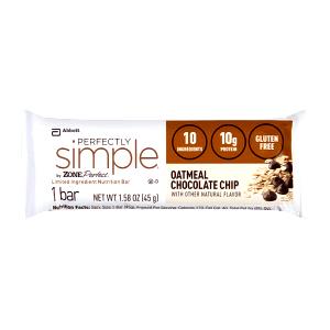 1 bar (45 g) Perfectly Simple Nutrition Bar - Oatmeal Chocolate Chip