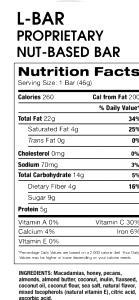 1 bar (46 g) L-Bar Nut Based Bar