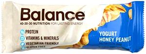 1 Bar Balance Bar, Yogurt Honey Peanut