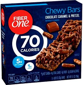 1 Bar Chewy Bars, 90 Calorie Chocolate Caramel & Pretzel