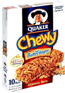 1 Bar Granola Bar, Chewy, Nestle Butterfinger