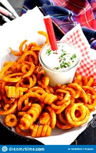 1 basket Curly Fries