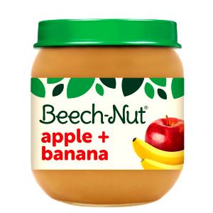 1 Beech-Nut Stage 2 Jar Serving (4 Oz) Baby Food Strained Applesauce with Bananas