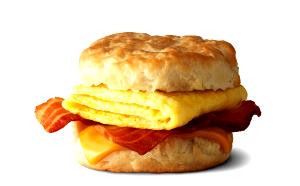 1 Biscuit Breakfast Sandwich, Bacon Egg & Cheese