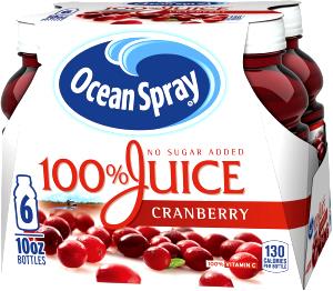 1 bottle (10 oz) 100% Juice Cranberry Juice (10 oz)
