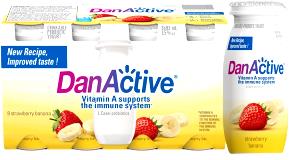 1 Bottle Yogurt, Danactive, Strawberry Banana