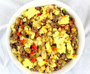 1 bowl (227 g) Eggs, Potatoes, Sausage & Cheddar Cheese Breakfast Bowls