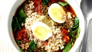 1 bowl Lentil Quinoa Bowl with Cage Free Egg