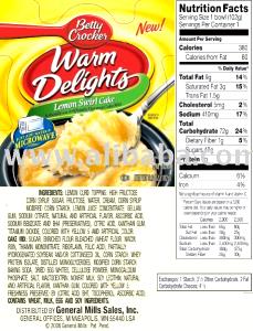 1 Bowl Warm Delights, Lemon Swirl Cake Mix